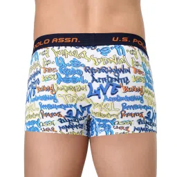 U.S. Polo Assn. White & Blue Cotton Regular Fit Printed Trunks - Pack Of 2 image 5