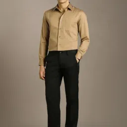 Louis Philippe Khaki Cotton Regular Fit Shirt image 5