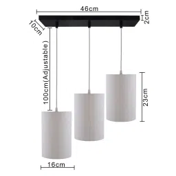 Homesake 3-Lights Linear Cluster Black & Off White Metal Pendant Light - Set of 1 image 5