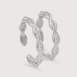 Mia by Tanishq 92.5 Sterling Silver Molecular Chic Toe Ring image 1