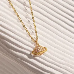 Accessorize London Real Gold-Plated Planet Pendant Necklace image 1