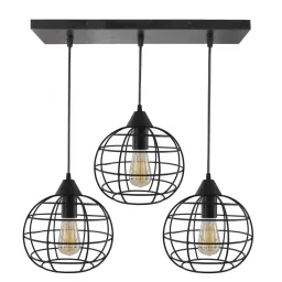Homesake 3-Lights Linear Cluster Black Metal Classic Sphere Pendant Light (Bulb not included) image 1