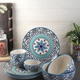VarEesha The Royal Crown Turquoise 10 Piece Dinner Set image 1