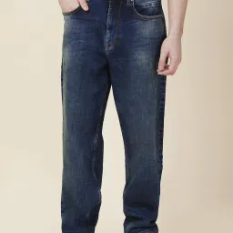 Being Human Blue Cotton Relaxed Fit Solid Jeans image 1