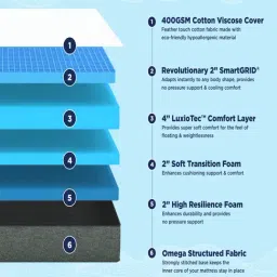 The Sleep Company SmartGrid Queen Size Bed Luxe Mattress - 10 inches image 3