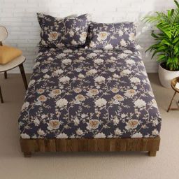 Bianca Envogue Grey Fabric 152 TC 120 GSM Double Size Bedsheet With 2 Pillow Covers-picture-12