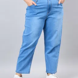 Style Quotient Blue Cotton Regular Fit High Rise Jeans image 1