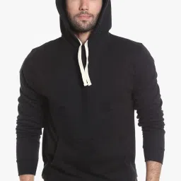 Campus Sutra Black Full Sleeves Hooded Sweatshirt image 1