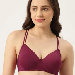 Leading Lady Maroon Full Coverage T-Shirt Bra image 1