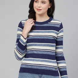 Cayman Blue & White Striped Pullover image 1