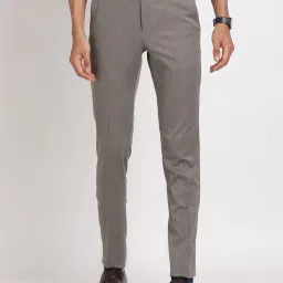 Turtle Grey Ultra Slim Fit Dobby Trousers image 1