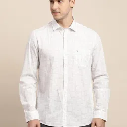 Turtle Off White Cotton Slim Fit Printed Shirt image 1