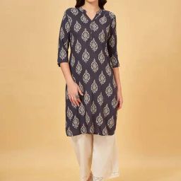 Rangmanch by Pantaloons Grey Printed Straight Kurta-picture-44
