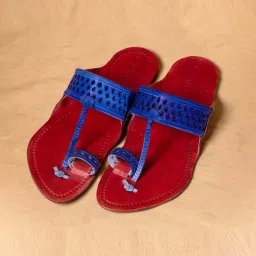 Kalapuri Men's Red Kolhapuri Sandals image 1