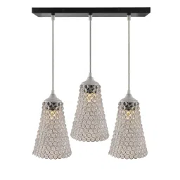 Homesake 3-Lights Linear Cluster White Metal Crystal Cone Pendant Light - Set of 1 image 2