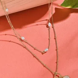 ToniQ Multi Beads & White Pearl Beach Chain Necklacess-image-62