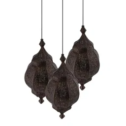 Homesake 3-Lights Round Cluster Brown Metal Classic Moroccan Orb Pendant Light - Set of 1 image 3