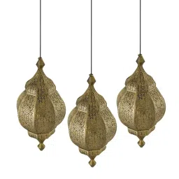 Homesake 3-Lights Linear Cluster Golden Metal Classic Moroccan Orb Pendant Light - Set of 1 image 3