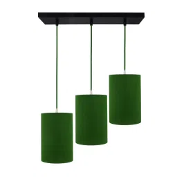 Homesake 3-Lights Linear Cluster Green Metal Classic Cylinder Pendant Light - Set of 1 image 3