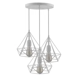 Homesake 3-Lights Round Cluster White Metal Diamond Pendant Light - Set of 1 (Bulb not included) image 2
