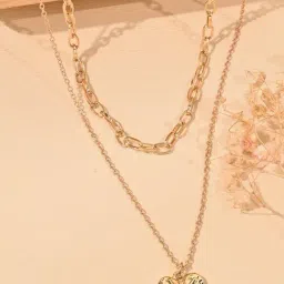 ToniQ White Heart Stone Chain Necklacess-picture-13