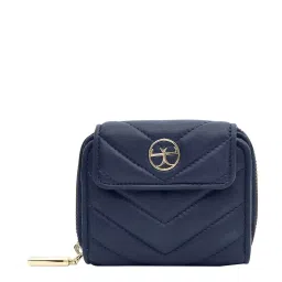 Eske Paris Navy Textured Zip Around Wallet for Women image 1