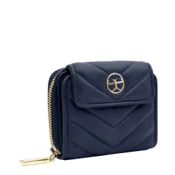 Eske Paris Navy Textured Zip Around Wallet for Women image 2