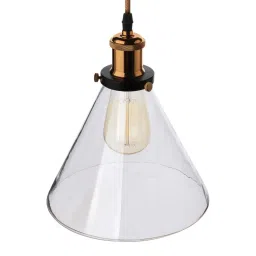 Homesake 3-Lights Round Cluster Black & Brown Metal Modern Glass Cone Pendant Light - Set of 1 image 3