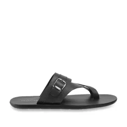 Mochi Men's Black Cross Strap Sandals image 2