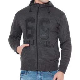 Duke Dark Grey Regular Fit Printed Hooded Sweatshirt image 1