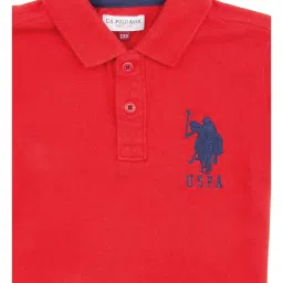 U.S. Polo Assn. Kids Medium Red Printed Polo T-Shirt image 3
