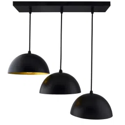 Homesake 3-Lights Linear Cluster Black Metal Pendant Light - Set of 1 image 1