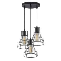 Homesake 3-Lights Round Cluster Black Metal Pendant Light - Set of 1 (Bulb not included) image 2