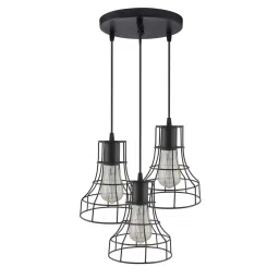 Homesake 3-Lights Round Cluster Black Metal Pendant Light - Set of 1 (Bulb not included) image 3