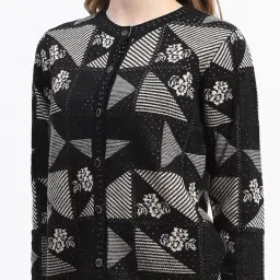 MADAME Black & White Print Cardigan image 5