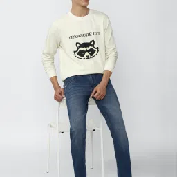 Forever 21 Off White Regular Fit Printed Sweatshirt image 5