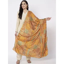 AKSHADEEP Ethnic Motifs Printed Art Silk Foil Print Dupatta-picture-30