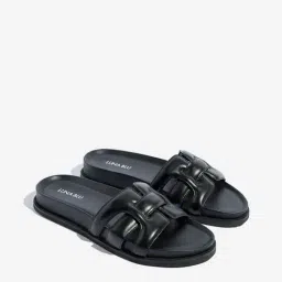 LUNA BLU by Westside Black Multi-Strap Slides-picture-19