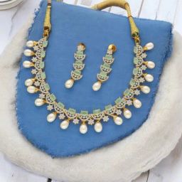 Sri Jagdamba Pearls Aurora Adornments Pearl Necklace Set-picture-34
