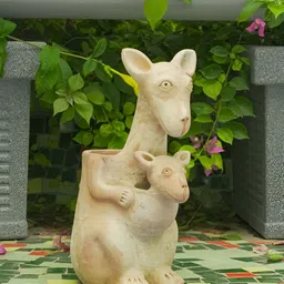 Swadeh Brown Textured Clay Planter Pot image 2