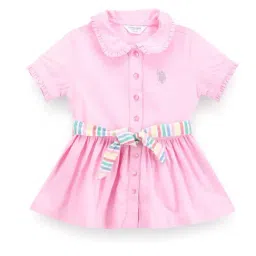 U.S. Polo Assn. Kids Pink Logo Dress-picture-41