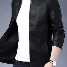 StyleCast x Revolte Men Windcheater Leather Jacket image 5