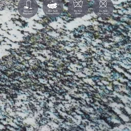 OBSESSIONS Cream-Coloured and Grey Abstract Anti-Skid Carpet image 3