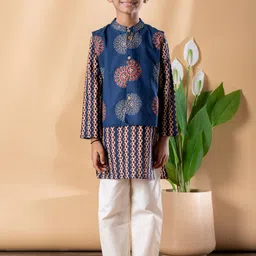 readiprint Boys Ethnic Motifs Printed Cotton Kurta with Pyjamas-picture-26