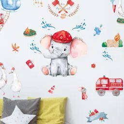 Jaamso Royals Grey & Red Printed Waterproof Self-Adhesive Wall Stickers-picture-14