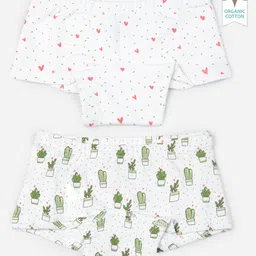 Keebee Organics Pack Of 2 Cactus & Heart Printed Organic Cotton Boy Shorts Panties - Pink-picture-28