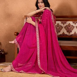 Prettyage Woven Design Zari Poly Georgette Banarasi Saree image 5