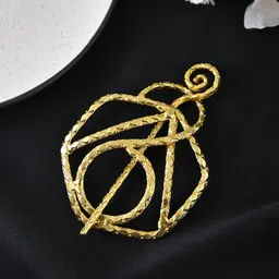 Silvermerc Designs Women Golden Brass Metal Hair Barrette With Stick-image-58