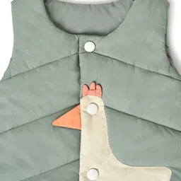 Mi Arcus Polyester  Half Sleeves Hen Embroidered  Jacket - Green image 4