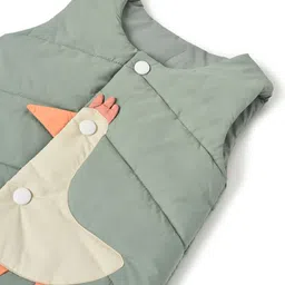 Mi Arcus Polyester  Half Sleeves Hen Embroidered  Jacket - Green image 5